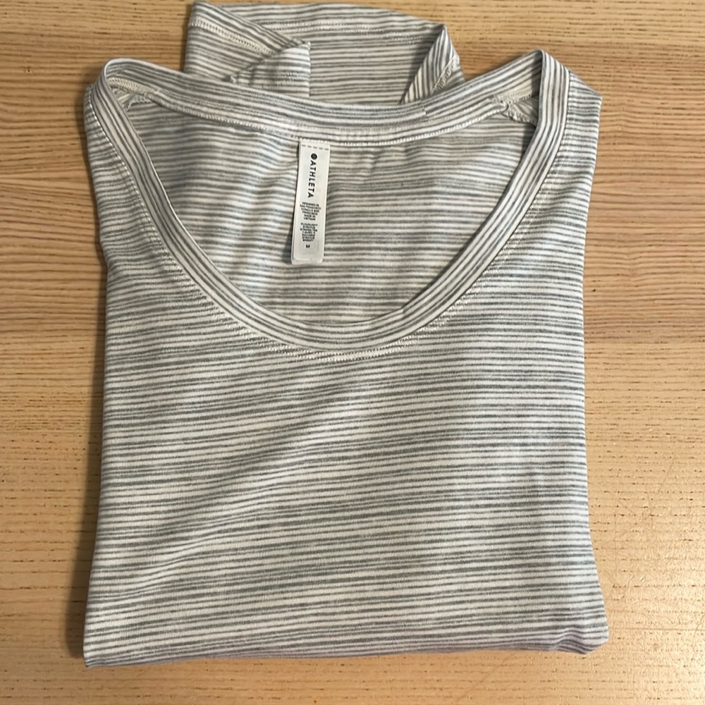 Athleta Striped Tee Women size M